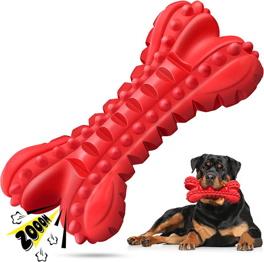 Dog Toys for Aggressive Chewers Large Breed, Durable Dog Bones Squeaky Dog Chew Toy, Nearly Indestructible Dog Toys for Large Dogs, Tough Natural Rubber Puppy Chew Toys for Medium Dog Teeth Cleaning