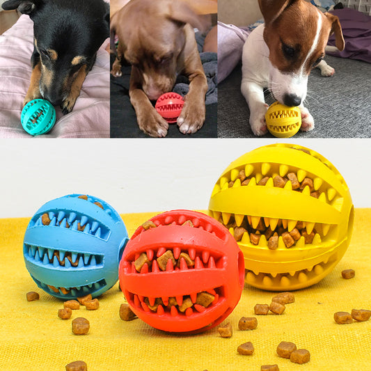 New Pet Toys 5CM Dog Toys Interactive Elasticity Ball Natural Rubber Leaking Ball Tooth Clean Ball Cat Dog Chew Interactive Toys