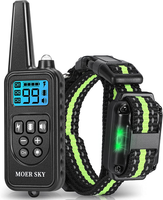 Dog Training Collar with 2600 Ft Remote, Electronic Dog Collar Shock Collar with Beep, Vibration, Shock, Light and Keypad Lock Mode, Waterproof Electric Dog Collar Set for Small Medium Large Dogs