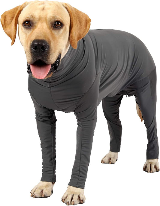 Dog Onesie after Surgery Pet Surgical Recovery Suit anti Shedding Bodysuit for Female Male Dog Long Sleeve Claming Pajamas with Legs Grey/Xxl