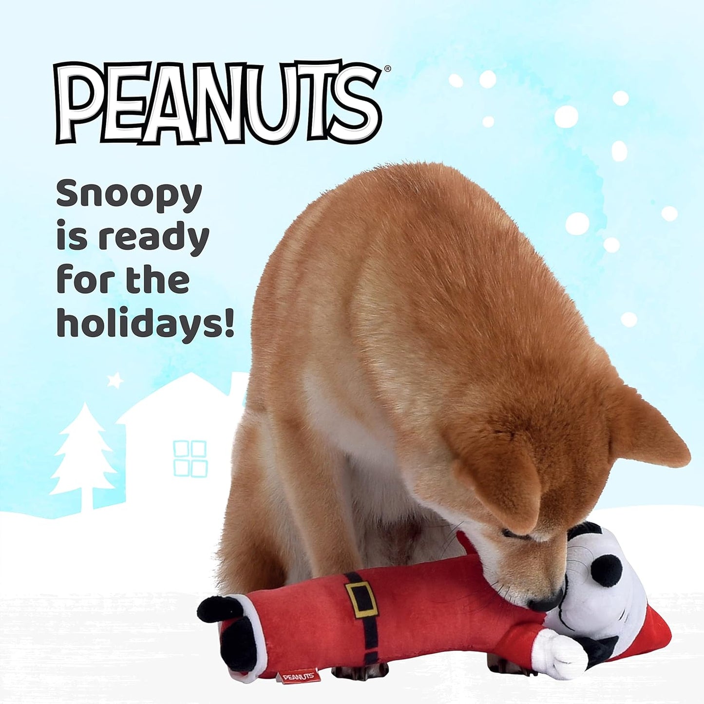 24" Holiday Snoopy Santa Bobo Body Plush Figure Dog Toy with Squeaker | Snoopy Plush Dog Toys, Holiday Dog Toys | Squeaky Dog Toys - Large Dog Toys from Peanuts Comic Strip