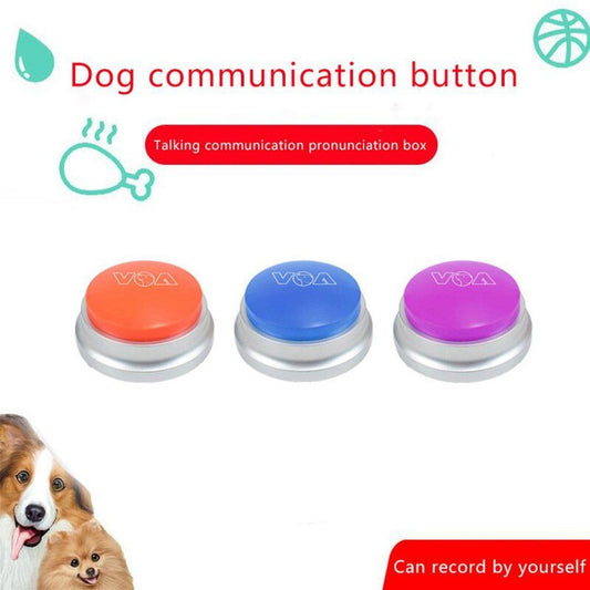 Pet Squeak Toy AC Recording Speaking Vocal Button Speak Pet Training and Interactive Toy Answering Universal for Dog Toy
